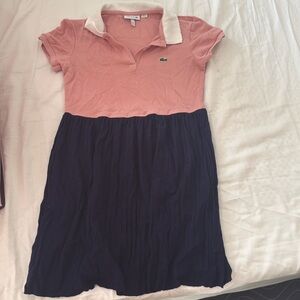 Girls Lacoste pleated polo dress